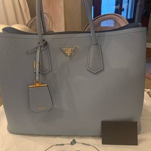 PRADA Azules Saffiano Cuir Tote